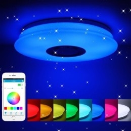 Barevná stropní lampa pod omítku s funkcí časování hudebního reproduktoru Bluetooth