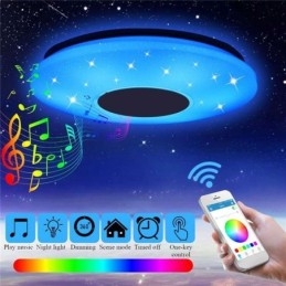 Barevná stropní lampa pod omítku s funkcí časování hudebního reproduktoru Bluetooth