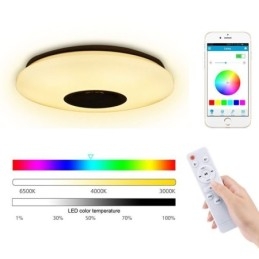 Barevná stropní lampa pod omítku s funkcí časování hudebního reproduktoru Bluetooth