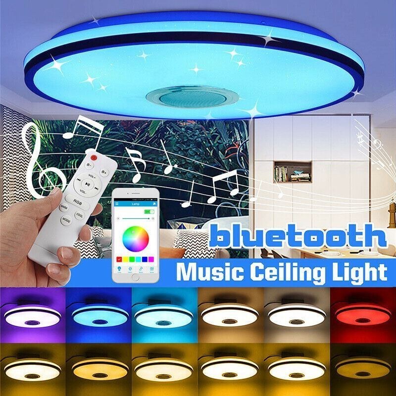 Zapuštěné barevné stropní svítidlo s funkcí časování hudebního reproduktoru Bluetooth