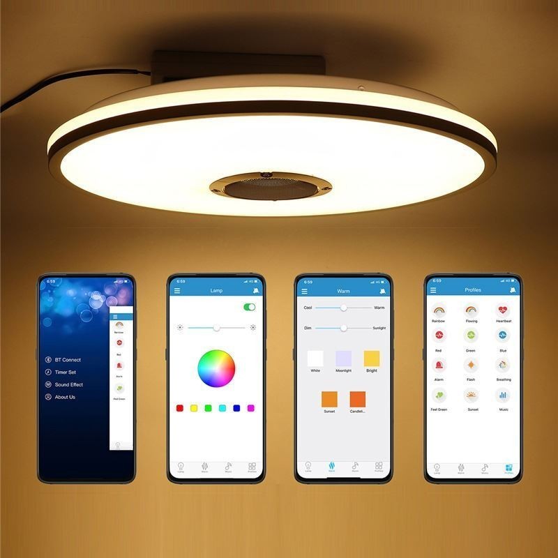 Zapuštěné barevné stropní svítidlo s funkcí časování hudebního reproduktoru Bluetooth
