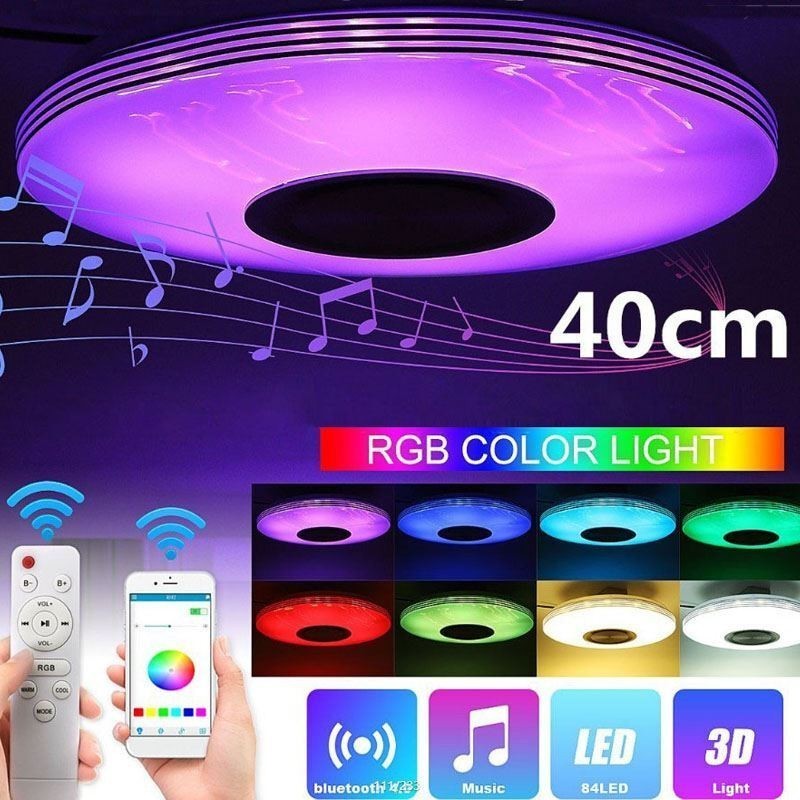 Zapuštěné stropní svítidlo Dekorativní lampa Dálkové ovládání APP Bluetooth Hudební reproduktorová lampa