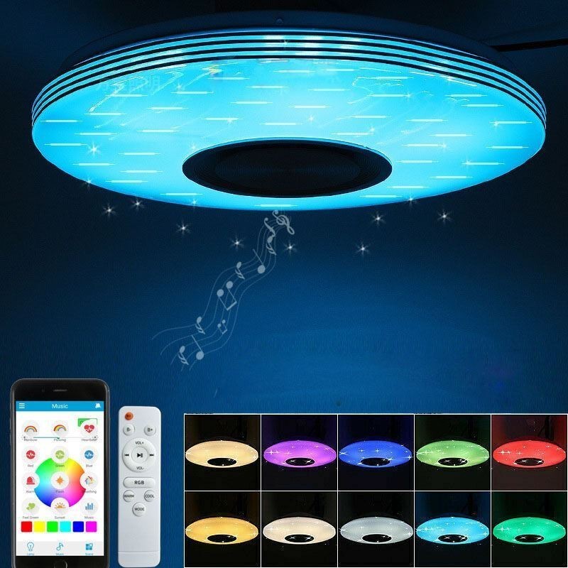 Zapuštěné stropní svítidlo Dekorativní lampa Dálkové ovládání APP Bluetooth Hudební reproduktorová lampa