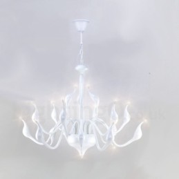 18 světel Stainless Post Modern Swan Lustr Light G4 White Dokončeno