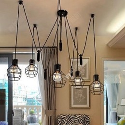 Jídelní Sedací Lustr Americké country lampy a lucerny Zvedněte drobné klece Droplight
