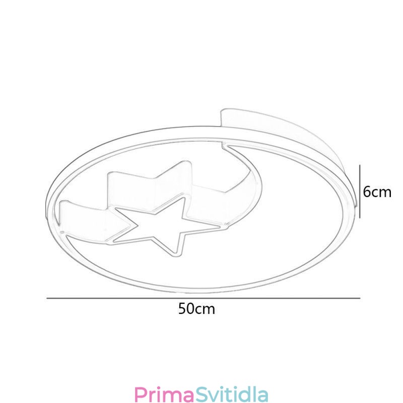 Stropní svítidlo pro montáž Měsíce a hvězdy