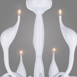 18 světel Stainless Post Modern Swan Lustr Light G4 White Dokončeno