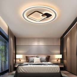 Moderní minimalistická stropní lampa s kulatým a čtvercovým zapuštěným svítidlem