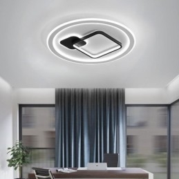 Moderní minimalistická stropní lampa s kulatým a čtvercovým zapuštěným svítidlem