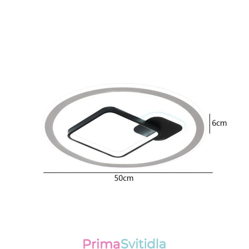 Moderní minimalistická stropní lampa s kulatým a čtvercovým zapuštěným svítidlem