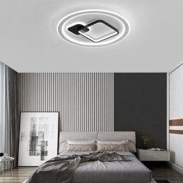 Moderní minimalistická stropní lampa s kulatým a čtvercovým zapuštěným svítidlem