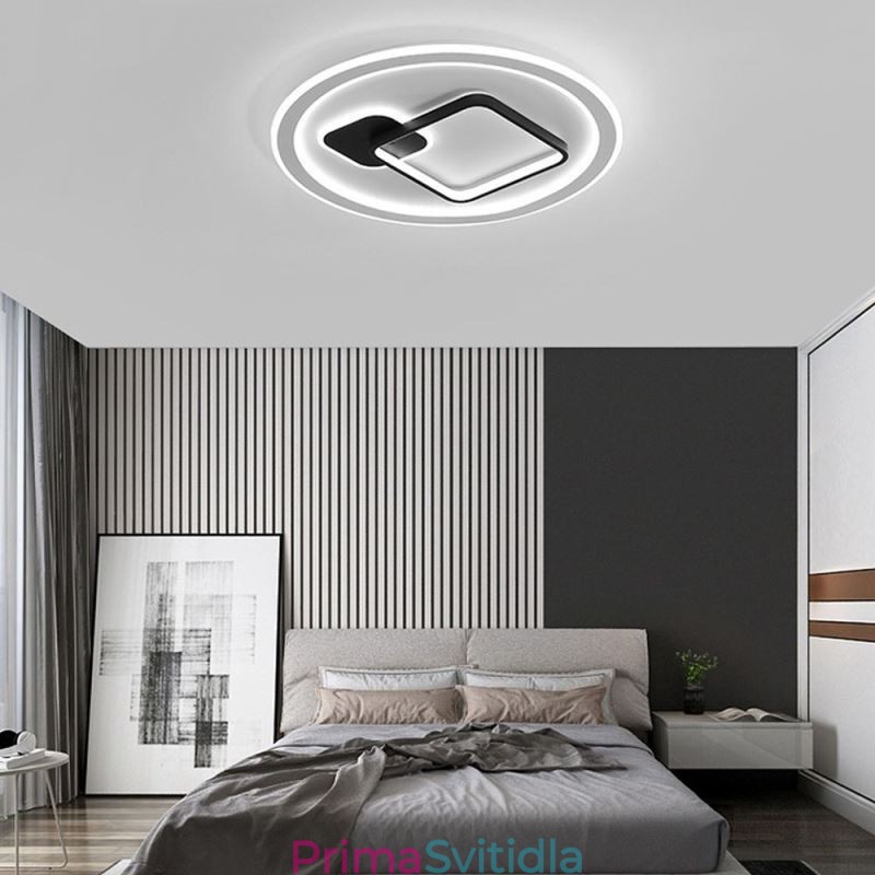 Moderní minimalistická stropní lampa s kulatým a čtvercovým zapuštěným svítidlem