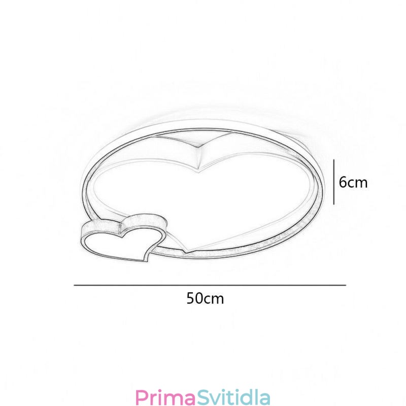 Dekorativní stropní svítidlo se zapuštěnou montáží Double Hearts