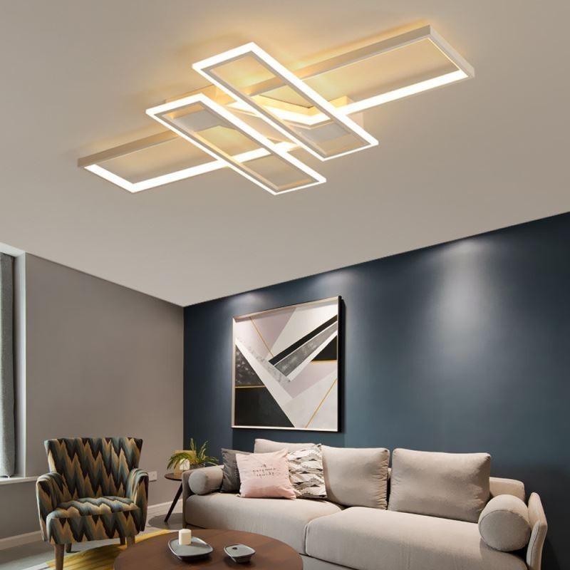 4 Stropní svítidlo se zapuštěnou montáží Moderní geometrické lineární dekorativní svítidlo