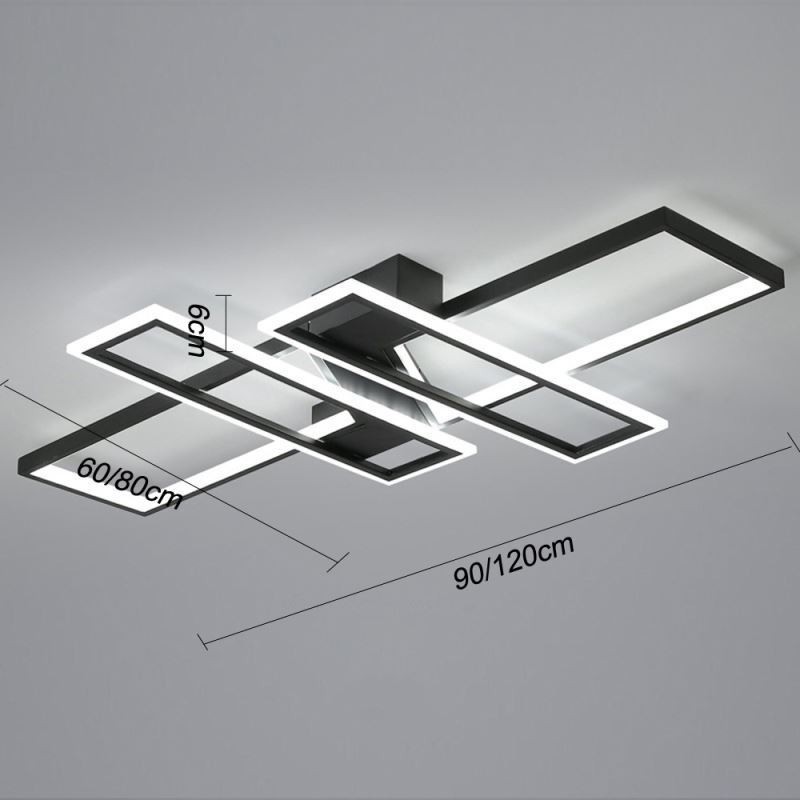 4 Stropní svítidlo se zapuštěnou montáží Moderní geometrické lineární dekorativní svítidlo