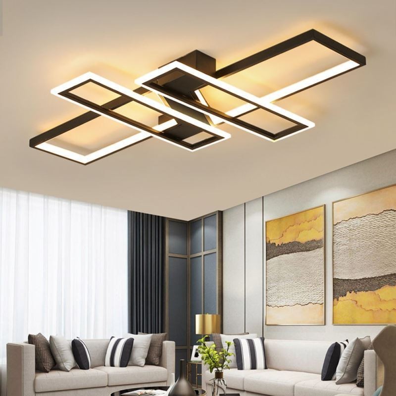 4 Stropní svítidlo se zapuštěnou montáží Moderní geometrické lineární dekorativní svítidlo