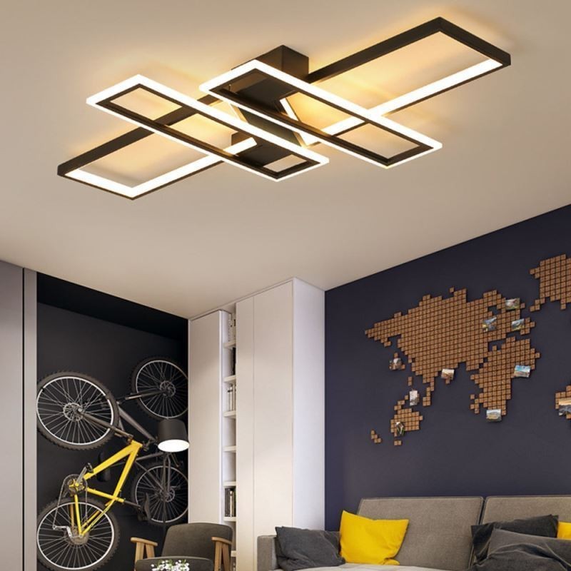 4 Stropní svítidlo se zapuštěnou montáží Moderní geometrické lineární dekorativní svítidlo