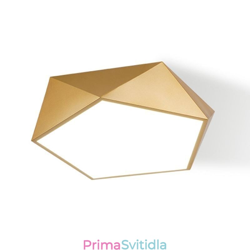 Zlaté geometrické zapuštěné akrylátové stropní svítidlo