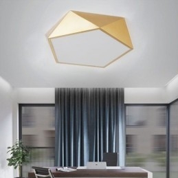 Zlaté geometrické zapuštěné akrylátové stropní svítidlo