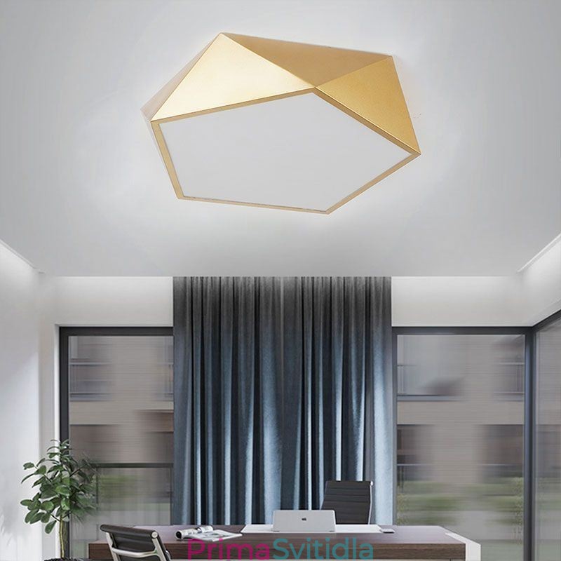 Zlaté geometrické zapuštěné akrylátové stropní svítidlo