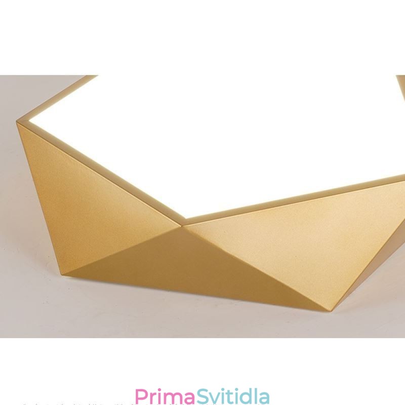 Zlaté geometrické zapuštěné akrylátové stropní svítidlo