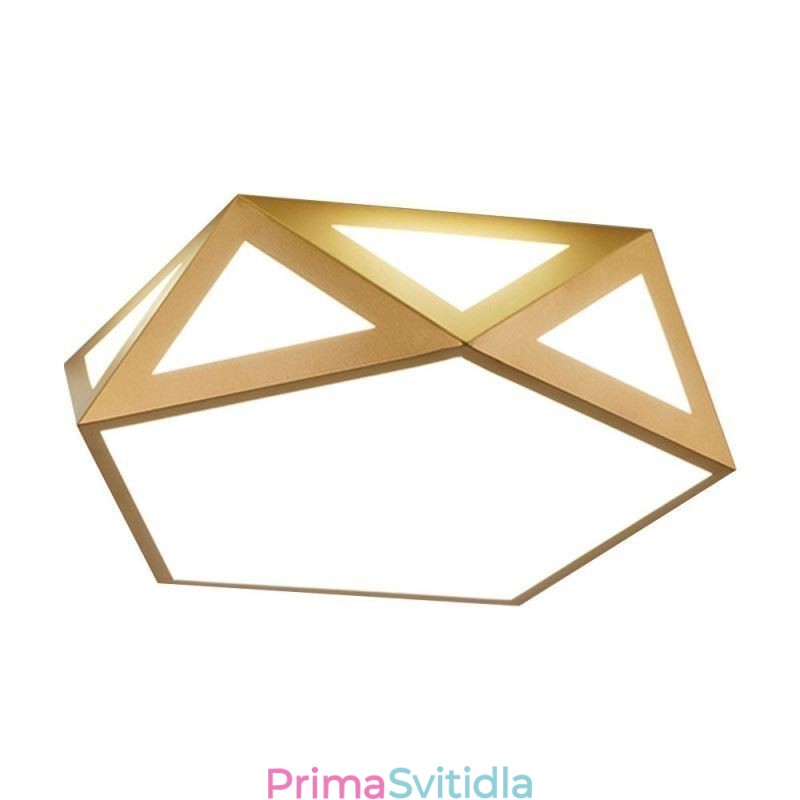 Zlaté geometrické zapuštěné akrylátové stropní svítidlo