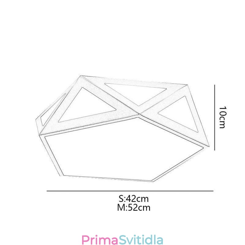 Zlaté geometrické zapuštěné akrylátové stropní svítidlo