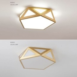 Zlaté geometrické zapuštěné akrylátové stropní svítidlo