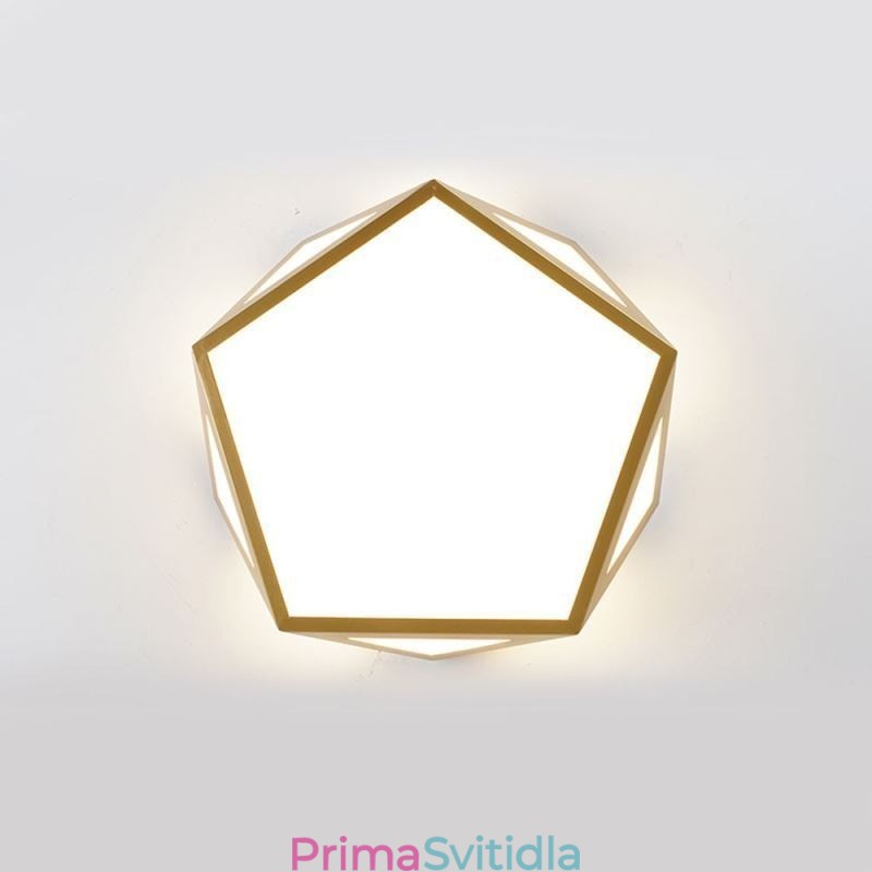 Zlaté geometrické zapuštěné akrylátové stropní svítidlo