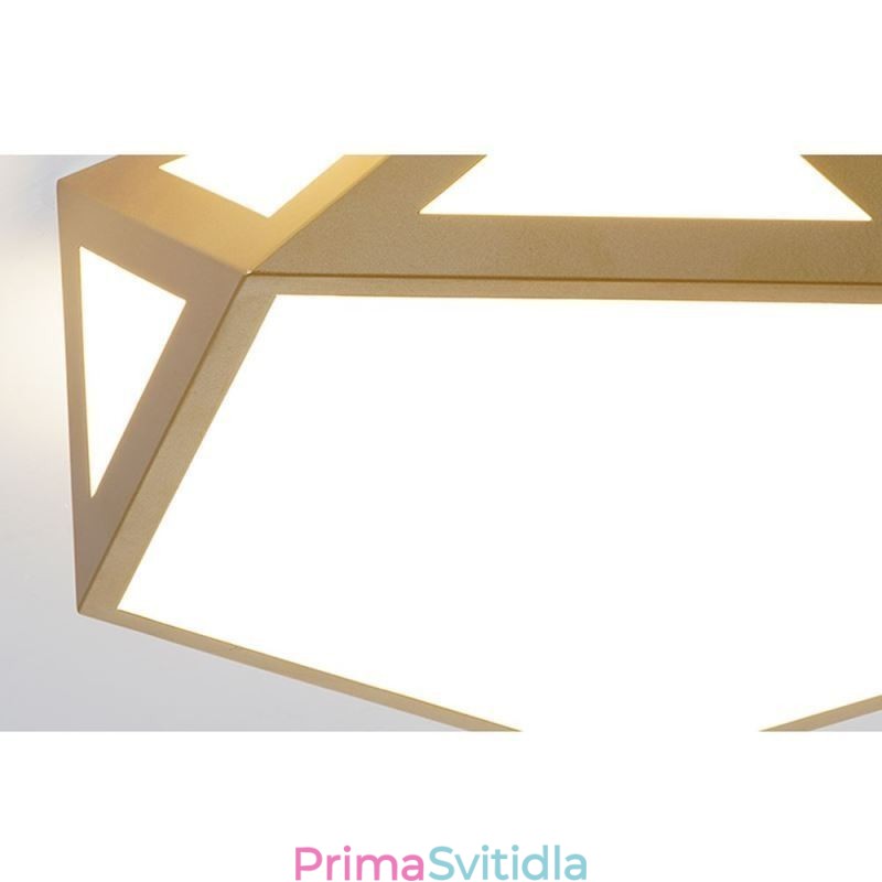 Zlaté geometrické zapuštěné akrylátové stropní svítidlo