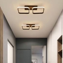 Moderní minimalistické stropní svítidlo s akrylátovým čtvercovým rámem pod omítku