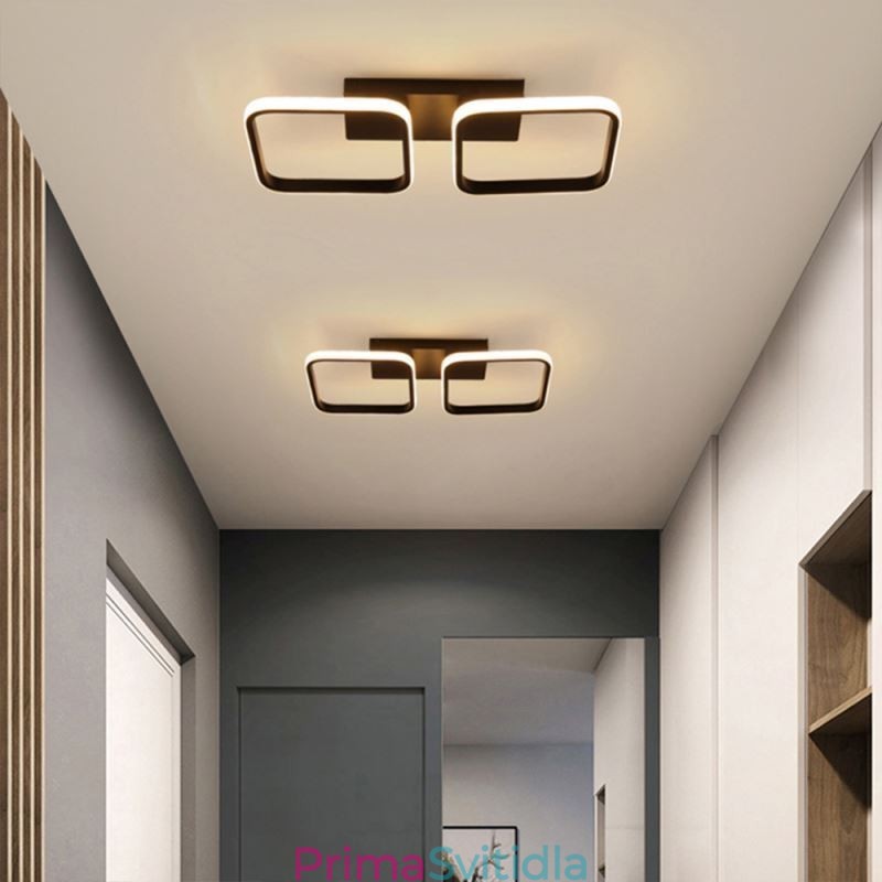 Moderní minimalistické stropní svítidlo s akrylátovým čtvercovým rámem pod omítku