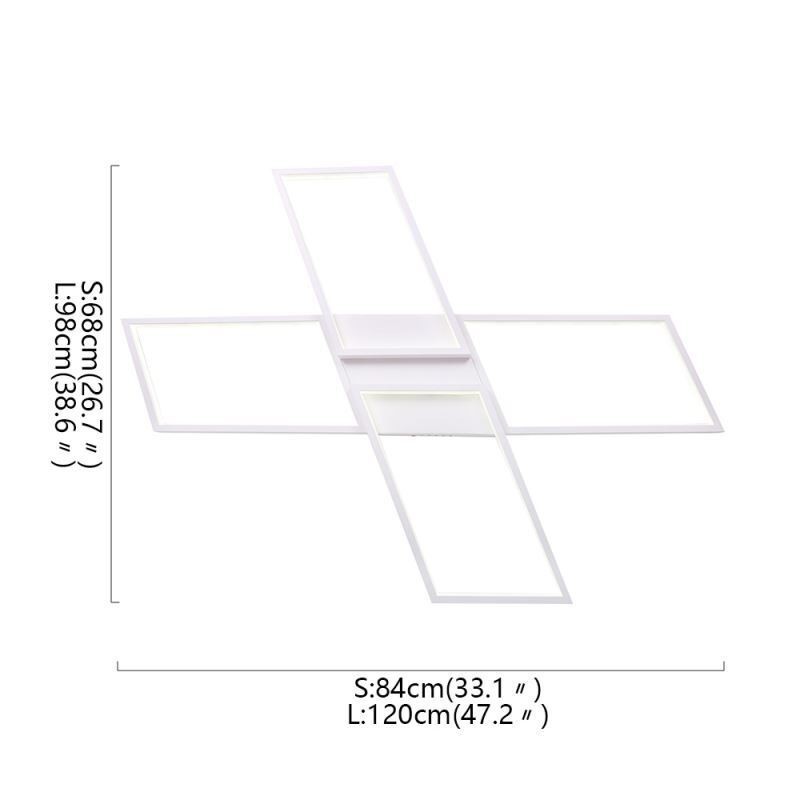 Minimalistické akrylové stropní svítidlo ve tvaru X