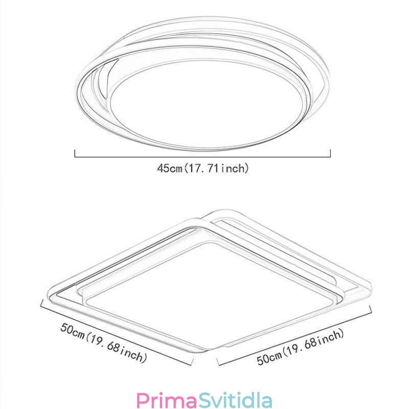 Moderní jednoduché zapuštěné geometrické stropní světlo se čtvercovým rámem