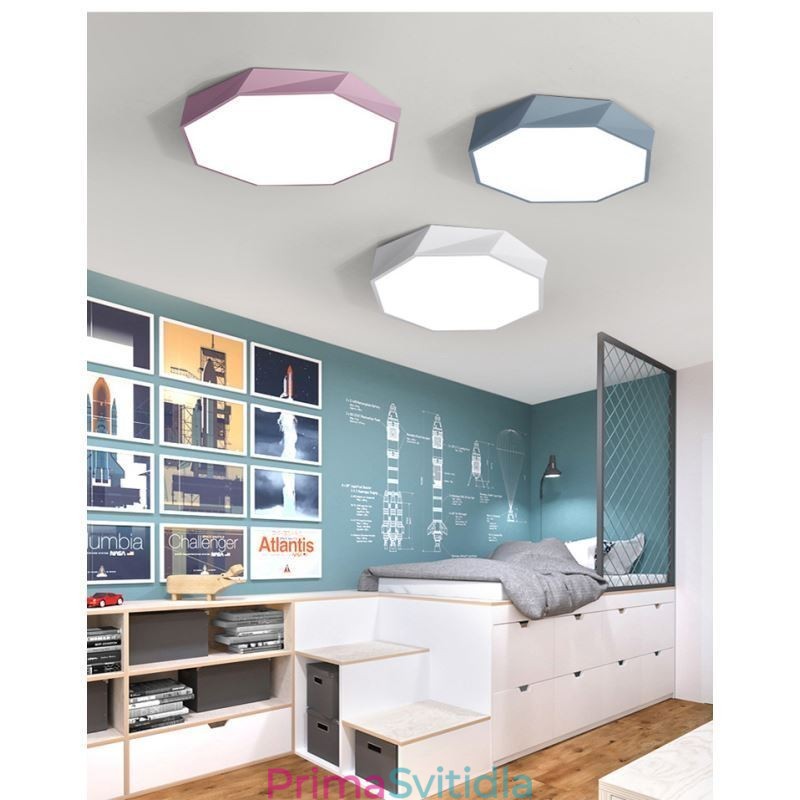 Moderní stropní svítidlo pro zapuštěnou montáž se speciálním osmiúhelníkovým designem Ultratenká lampa