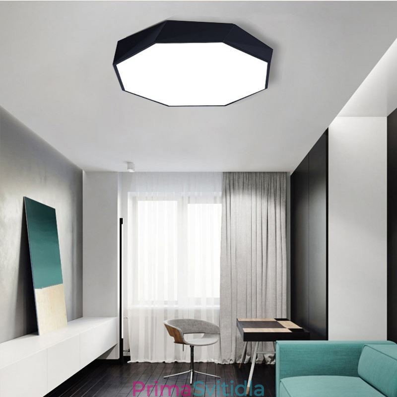 Moderní stropní svítidlo pro zapuštěnou montáž se speciálním osmiúhelníkovým designem Ultratenká lampa
