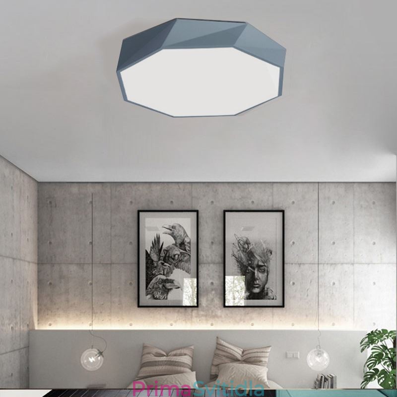 Moderní stropní svítidlo pro zapuštěnou montáž se speciálním osmiúhelníkovým designem Ultratenká lampa