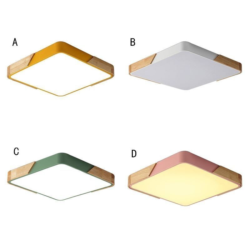 Jednoduché zapuštěné stropní svítidlo s dřevěným rámem Super tenký design lampy Ding Light