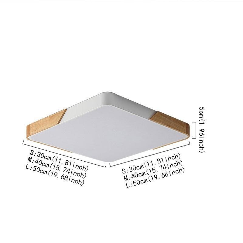 Jednoduché zapuštěné stropní svítidlo s dřevěným rámem Super tenký design lampy Ding Light