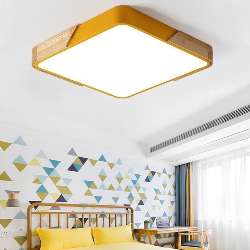 Jednoduché zapuštěné stropní svítidlo s dřevěným rámem Super tenký design lampy Ding Light