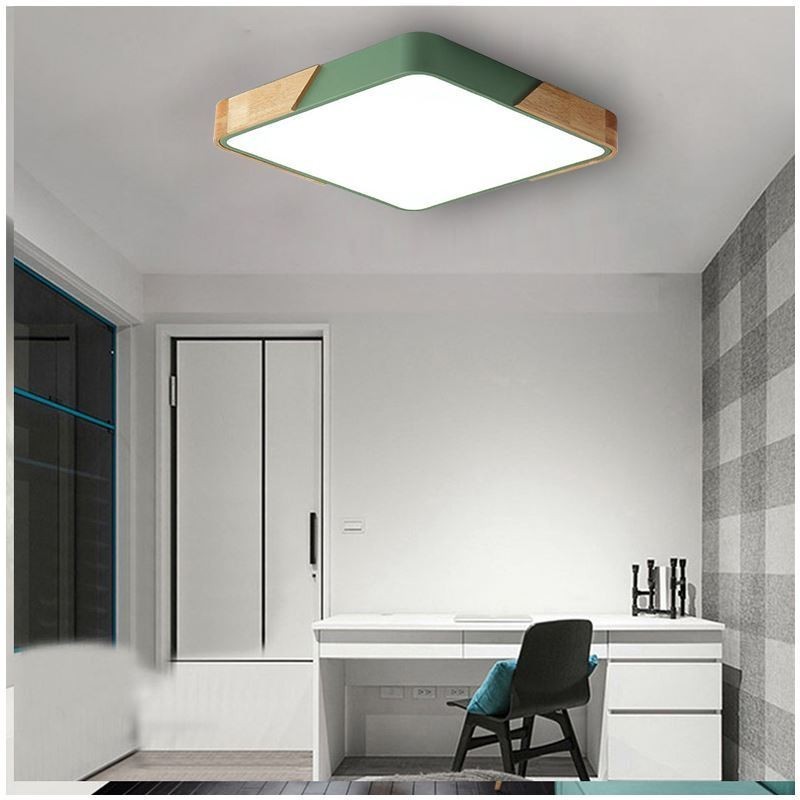 Jednoduché zapuštěné stropní svítidlo s dřevěným rámem Super tenký design lampy Ding Light