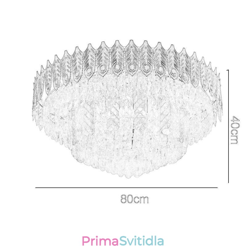 Křišťálově zapuštěné kulaté galvanizované stropní svítidlo Phoenix Tail Gold, luxusní dekorativní stropní