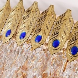 Křišťálově zapuštěné kulaté galvanizované stropní svítidlo Phoenix Tail Gold, luxusní dekorativní stropní