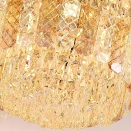 Křišťálově zapuštěné kulaté galvanizované stropní svítidlo Phoenix Tail Gold, luxusní dekorativní stropní
