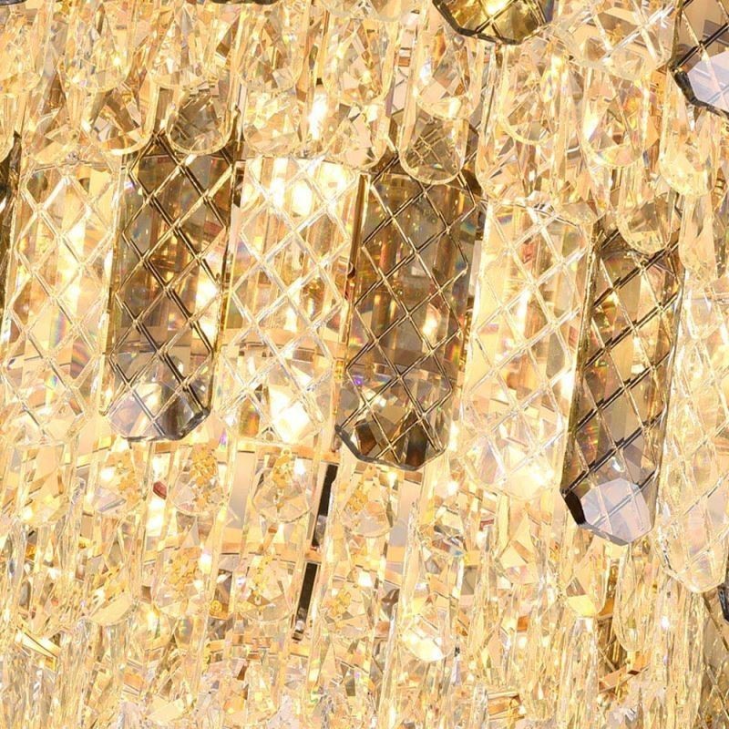 Křišťálové zapuštěné dvouvrstvé kulaté luxusní dekorativní stropní svítidlo 80 cm
