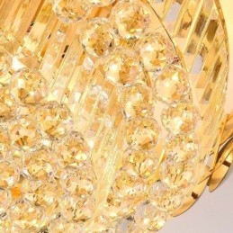 Křišťálové zapuštěné kulaté galvanicky pokovené zlaté luxusní dekorativní stropní svítidlo 80 cm