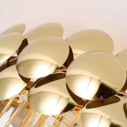 Křišťálové zapuštěné kulaté galvanicky pokovené zlaté luxusní dekorativní stropní svítidlo 80 cm