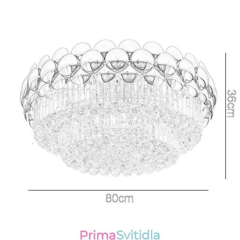 Křišťálové zapuštěné kulaté galvanicky pokovené zlaté luxusní dekorativní stropní svítidlo 80 cm