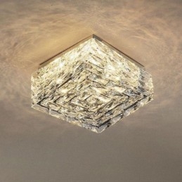 Křišťálové stropní svítidlo zapuštěné ve třech barvách, stmívatelné