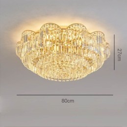 Luxusní kulaté stropní stropní svítidlo s křišťálovou výzdobou